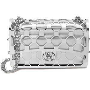 ⚡Women's Evening Elegant Exquisite Metal Hollow Clutch Silver Crossbody Handbag